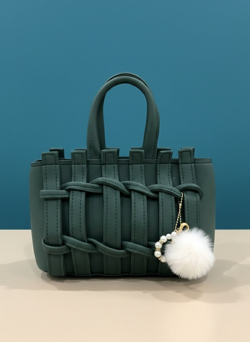 EMERALED PEARL WEAVE BAG